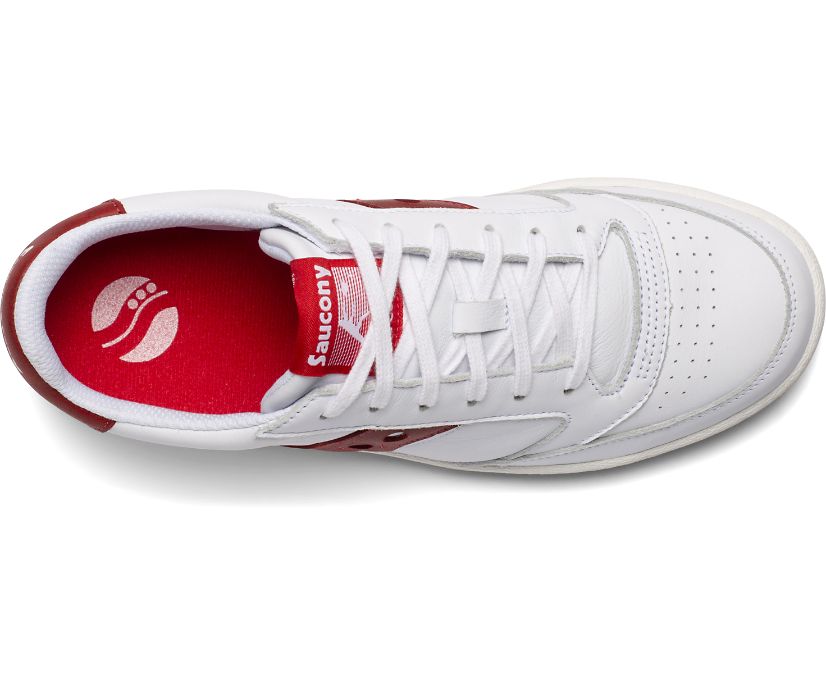 Women's Saucony Jazz Court Originals White / Red | Singapore 051NWYB